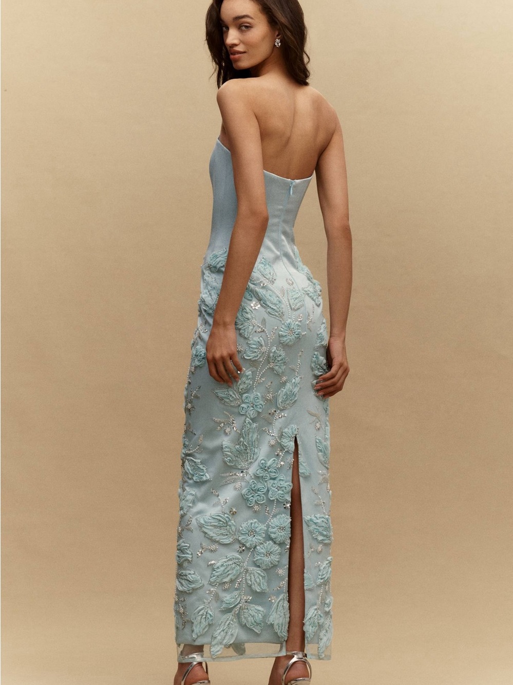 Helsi Grace Sweetheart Strapless Corset Floral Gown blue Size XS Preloved/Flaw - Picture 2 of 11